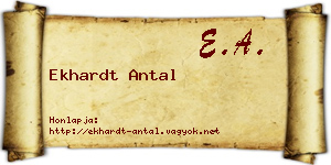 Ekhardt Antal névjegykártya